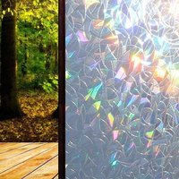 Elektrostatische Fensterfolie mit Regenbogeneffekt, dekorative Sichtschutzfolie, 3D-UV-Schutzfolie, Verdunkelungsfolie, ideal für Schlafzimmer, Büro, von ZVD