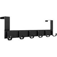 Garderobenständer für die Tür, schwarzer Kleiderhaken aus Edelstahl, 6 Haken, Garderobenständer für Schlafzimmer, Badezimmer, Küchentür, Türhaken-6 von ZVD