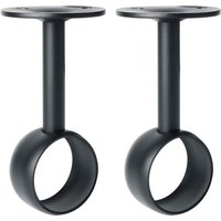 Gardinenstangenhalterung, Kleiderstangenhalter mit Schrauben, Deckenhalterung für Gardinen und Kleiderschränke, Edelstahl mattschwarz, Durchmesser 32 von ZVD