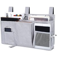 Graue Bett-Aufbewahrungstasche zum Aufhängen, Nachttisch-Aufbewahrungstasche aus Oxford-Stoff für Telefon, Bücher, Zeitschriften, Fernbedienung von ZVD