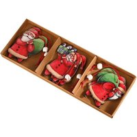 Hängender Weihnachtsschmuck aus Holz, festliche Holzscheiben für die Weihnachtsmann-Dekoration, 6 Stück Hängender Weihnachtsschmuck aus Holz, festliche Holzscheiben für die Weihnachtsmann-Dekoration, 6 Stück von ZVD