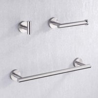 Handtuchhalter, 40 cm, Toilettenpapierhalter, Haken, Badezimmer-Hardware-Set, 3-teilig, Wandhalterung, SUS304 Edelstahl, rostfrei, gebürstetes von ZVD