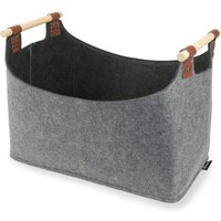 Kaminholzkorb, großer Kaminholzkorb aus Filz mit 2 Griffen, faltbarer Kaminholz-Aufbewahrungskorb, Kaminholztasche aus Filz für Brennholz, Holz, von ZVD