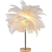 Kreative weiße Straußenfeder-Tischlampe, Nachttischlampe, Licht, luxuriöser und eleganter Lampenschirm, Nachtlicht, Tischbeleuchtung, von ZVD