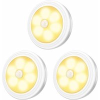 LED-Schrankleuchten, 3er-Pack Nachtlicht, LED-Bewegungsmelderleuchte mit Magnetfuß für Küchentreppen-Schrankvitrinen (batteriebetrieben) von ZVD