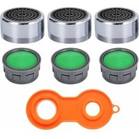 M24 Wasserhahn-Strahlregler, 6er-Pack wassersparender Wasserhahn-Strahlregler mit ABS-Filter, Wasserhahnfilter für Badezimmer- und Küchenspüle von ZVD