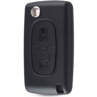 Peugeot-kompatibles Schlüsselgehäuse – 2 Tasten, Klinge ohne Nut, Batterie enthalten von ZVD