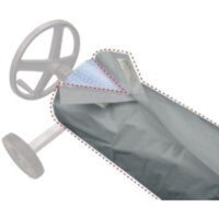 Poolabdeckungsrolle, Aufroller, wasserdichte Abdeckung, Poolabdeckung, Abdeckung 490 x 96 cm (H x T) (Grau) von ZVD