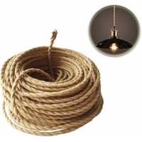 Retro-Stoff-Elektrokabel, Hanfseil – 2-adriges Kabel (2 x 0,75 mm²) für Pendelleuchten-Zubehör, 5 m von ZVD