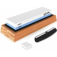 Schleifstein, Messerschärfer, Wetzstein, 2-in-1-Schleifstein mit 1000er/6000er Körnung, mit Bambusbasis, rutschfester Silikonhalterung, Schleifstein, Messerschärfer, Wetzstein, 2-in-1-Schleifstein mit 1000er/6000er Körnung, mit Bambusbasis, rutschfester Silikonhalterung, von ZVD