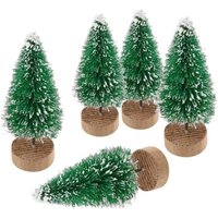 Set mit 10 künstlichen Weihnachtsbäumen, Mini-Weihnachtsbäumen, Tischdekoration für den Innenbereich (Grün, Höhe 4,5 cm) von ZVD