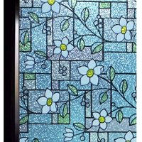 Sichtschutzfolie für Fenster, 45 × 200 cm, 3D-Blumen, dekorativ, guter Sichtschutz, Anti-UV, Anti-Hitze, undurchsichtige Fensterfolie für von ZVD