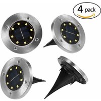 Solar-Straßenlaternen – 4er-Pack Solar-Scheibenlichter, 8 LED-Straßenlaternen, Solar-Gartenleuchten, IP65-zertifizierte Solar-Außenleuchten für von ZVD