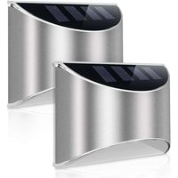 Solarlampe für den Außenbereich, leistungsstarke Wandleuchte aus Edelstahl mit wasserdichtem LED-Licht, Straßenlaterne, Sicherheitsbeleuchtung für von ZVD