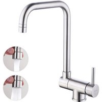 Spültisch-Mischbatterie, 360° drehbar, herunterziehbarer Auslauf, gebürsteter Nickelstahl, Küchenarmatur zum Herunterziehen für Spüle am Fenster von ZVD