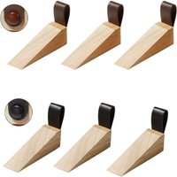Stück Türstopper, Bodentürstopper, Bodentürblock mit Lederschlaufe, Türstopper-Funktionalität, Glastüren, Holztüren (3 Schwarz + 3 Braun) von ZVD