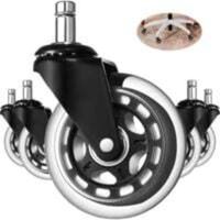 Stück Universal-Ersatzrollen für Bürostuhl, geräuschlos und abriebfest, Universal-Ersatzrollen für Bürostuhl (3 pulgadas, 11 x 22 mm) von ZVD