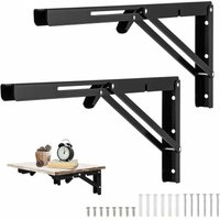 Stück schwarze klappbare Wandhalterung, 500 x 170 mm Klapphalterung, robuste Klapphalterung, klappbare Regalhalterungen für Garagenwerkbänke von ZVD