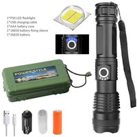 Taschenlampe mit Leistungsanzeige, große Reichweite, P70-Teleskopzoom, über USB wiederaufladbares Nachtlicht (Stil 2) von ZVD