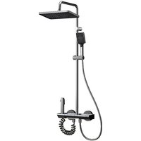 Thermostatische Duschsäule Grau Duschset Duschsystem mit LED Digitalanzeige von ZVD