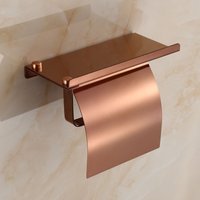 Toilettenpapierhalter zur Wandmontage, rostfreier Toilettenpapierhalter aus Edelstahl mit Telefonablage für Badezimmer und Küche, Roségold. von ZVD