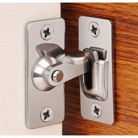 ZVD - Torschloss aus Edelstahl mit rechtem Winkel, 90 Grad, für Holzzäune – Schiebetüren und Fenster (Silber) von ZVD