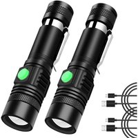 Über USB wiederaufladbare LED-Taschenlampen, 2er-Pack superhelle, wasserdichte Taschenlampe von ZVD