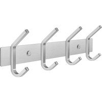 Wandgarderobe mit 4 Haken, Wandgarderobenhaken aus Edelstahl zum Aufhängen von Mänteln, Schals, Handtaschen, Handtüchern, Kleidung (Silber) von ZVD