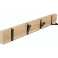 Wandgarderobe mit 4 ausziehbaren Haken, Wandgarderobe zum Aufhängen von Mänteln, Schals, Handtaschen usw., Natur von ZVD