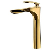 Waschtischarmaturen Einhebel-Waschtischmischer Wasserhahn Badarmatur Hoher Goldkörper mit 60cm Anschlussschlauch X2 von ZVD