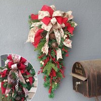 Weihnachtsbaum, Weihnachtsdekoration, umgedrehter Baum, Weihnachtsbaum mit roten Beeren und Trauben Weihnachtsbaum, Weihnachtsdekoration, umgedrehter Baum, Weihnachtsbaum mit roten Beeren und Trauben von ZVD