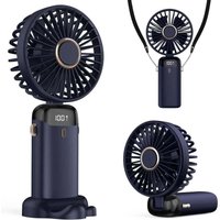ZVD - Wiederaufladbarer tragbarer Ventilator, 5000 mAh batteriebetriebener Mini-Ventilator, 5 Geschwindigkeiten und LED-Anzeige, langlebiger von ZVD