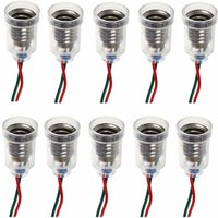 ZVD-10PCS E10 Lampensockel LED Schraubmontage Kleine Glühbirnenhalter Lampenfassung mit Kabelfassung für Experimentierschaltung Elektrisches ZVD-10PCS E10 Lampensockel LED Schraubmontage Kleine Glühbirnenhalter Lampenfassung mit Kabelfassung für Experimentierschaltung Elektrisches von ZVD