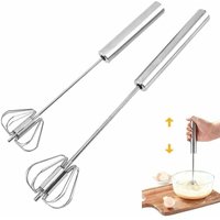 ZVD-2 Eierschläger, multifunktionaler halbautomatischer Hand-Schneebesen aus Edelstahl, Milchaufschäumer, rotierender Schläger für Küchenutensilien von ZVD