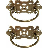 ZVD-2 Stück Schubladengriffe aus antikem Messing im Vintage-Stil für Bücherregale, Schränke, Schubladengriffe – reines Kupfer von ZVD