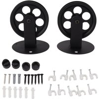 ZVD 2 schwarze Industrie-Flaschenrollen für Plug-in-Scheunen-Pendelleuchte, Vintage-Decken- und Wandhalterung, Hebe- und Schlepprollen, Schwarz von ZVD