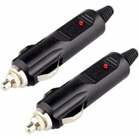 ZVD-2er-Pack DC 12 V Zigarettenanzünder-Stecker mit roter 10 A-Sicherung und LED-Betriebsanzeige von ZVD
