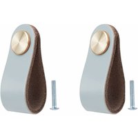 ZVD 2er Set Möbelgriffe Leder, Schranktürknöpfe Ledergriffe Schubladenknöpfe, Vintage Möbelgriffe für Schränke, Kommoden, Küchen, Badezimmer von ZVD