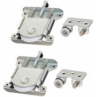 ZVD- 2er Set Schiebetürteile für Schränke, Räder, Rollen, Rollen, Führungen mit Dämpfungspuffer, Tragkraft 20 kg von ZVD