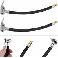 ZVD 35 cm Aufpumpschlauch-Adapter, 2-teiliger geflochtener Aufpumpschlauch mit Düsenadapter zum Aufpumpen von Fahrrad-, Motorrad- und Autoreifen. von ZVD