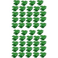 ZVD-48 Stück Gartenschlauchclips, Gartenschuppenfolienzubehör, 16 mm Außendurchmesser, Pflanzenpfähle, Gewächshaus-Kunststoffclips, Grün von ZVD