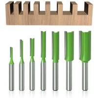 7 Stück gerader Fräser mit 6 mm Schaft, gerader Fräser, für Holz-Wolframkarbid-Holzbearbeitungswerkzeug, gerader Fräser mit Einzel- und Doppelnut, von ZVD