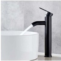 ZVD-Badezimmerarmatur, Waschbeckenarmatur, Waschtischarmatur, Schwarzer Edelstahl-Badezimmermischbatterie, mit Ablaufgarnitur, Schwarz von ZVD