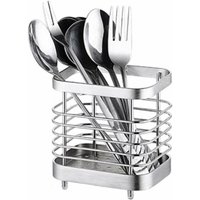 ZVD Besteckaufbewahrung, Abtropfgestell, Korbhalter für Messer, Gabeln, Löffel, Küchenutensilien, Besteckhalter, Edelstahl, Silber von ZVD