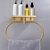 ZVD-DIYZON Handtuchring mit Edelstahlhalterung, selbstklebend oder gebohrt, Handtuchhalter zur Wandmontage für Bad und Küche (Gold) von ZVD