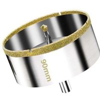 ZVD- Diamant-Lochsäge 90 mm mit Zentrierführungsbohrer, Fliesenlochsäge mit Diamantbeschichtung, Diamantkernbohrer für Glas, Fliesen, Keramik, von ZVD