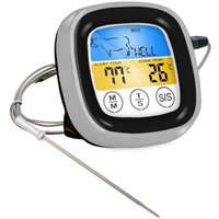 ZVD Digitales Fleischthermometer für Ofen, BBQ-Grill, Küche, Lebensmittelkochen, mit 1 Sonde und Timer (wasserdichte Sonde) von ZVD