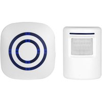ZVD Durchgangsalarm/Ladenklingel Funksystem mit Bewegungs-/Zugangsmelder, 38 Töne, bis zu 70m Reichweite, weiß von ZVD