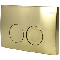 ZVD-Geberit Delta 21 - Betätigungsplatte, Montageplatte für UP-Spülkasten, 2 Spülstellen, Gold gebürstet von ZVD