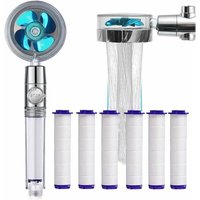 ZVD - Handbrause, wassersparender Anti-Kalk-Duschkopf, Universal-Filter-Duschkopf, 360°-Propeller-Duschkopf, mit 6 PP-Baumwoll-Filterelementen ZVD - Handbrause, wassersparender Anti-Kalk-Duschkopf, Universal-Filter-Duschkopf, 360°-Propeller-Duschkopf, mit 6 PP-Baumwoll-Filterelementen von ZVD